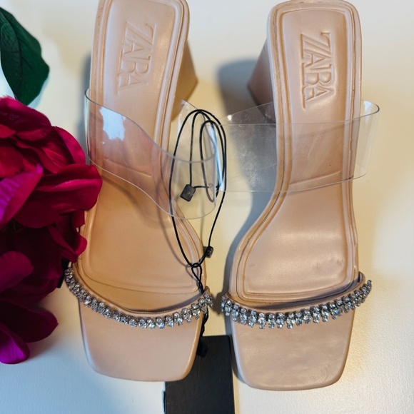 ZARA Rhinestone Crystal Heels - Picture 3 of 6